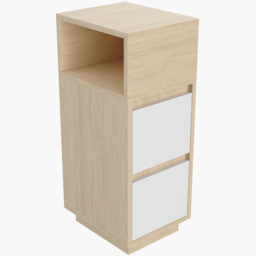 Living and Home 2 Drawer Light Wood and White Bedside Table - Natural - Wilko - thumbnail 3