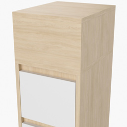 Living and Home 2 Drawer Light Wood and White Bedside Table - Natural - Wilko - thumbnail 6