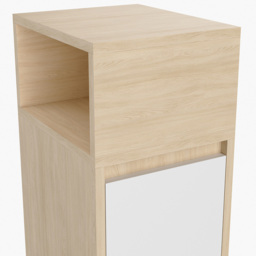 Living and Home 2 Drawer Light Wood and White Bedside Table - Natural - Wilko - thumbnail 5