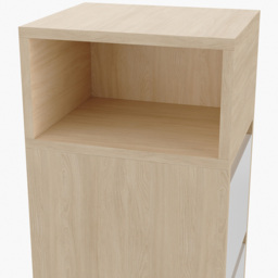Living and Home 2 Drawer Light Wood and White Bedside Table - Natural - Wilko - thumbnail 4
