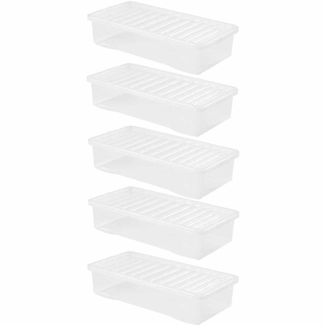 Wham 42L Crystal Storage Box with Lid 5 Pack - Wilko - image 1