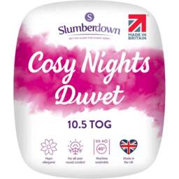 Slumberdown Single Cosy Nights Duvet 10.5Tog - White - Wilko