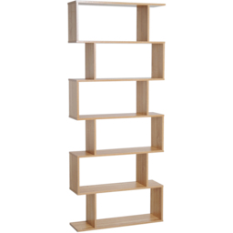 Portland 6 Shelf Oak Wooden Bookcase - Brown - Wilko - thumbnail 3