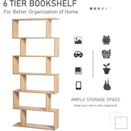 Portland 6 Shelf Oak Wooden Bookcase - Brown - Wilko - thumbnail 6