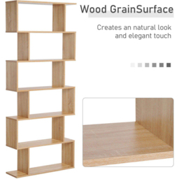 Portland 6 Shelf Oak Wooden Bookcase - Brown - Wilko - thumbnail 7