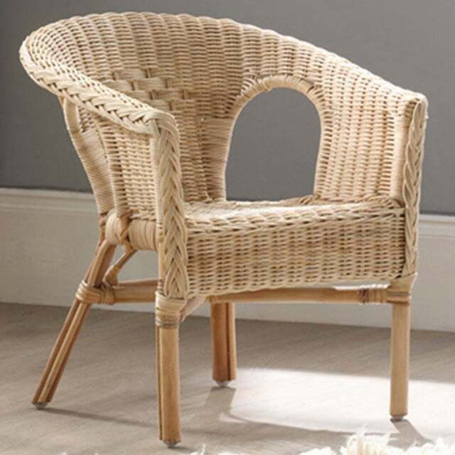 Desser Natural Wicker Kids Loom Chair - Size: Single - Cream - Wilko - image 1