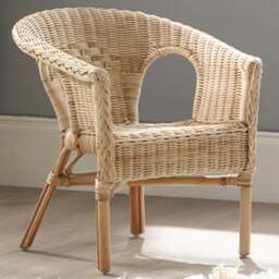 Desser Natural Wicker Kids Loom Chair - Size: Single - Cream - Wilko