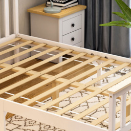 Vida Designs Milan Double White and Pine High Foot Wooden Bed Frame - Wilko - thumbnail 4