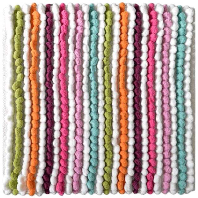 Allure Bath Fashions California Multi Bright Striped Square Chunky Bobble Bath Mat 50 x 50cm - Wilko - image 1
