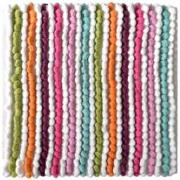 Allure Bath Fashions California Multi Bright Striped Square Chunky Bobble Bath Mat 50 x 50cm - Wilko - thumbnail 1