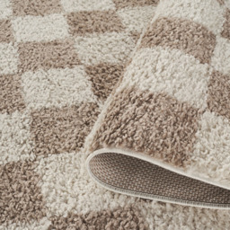 Desire Rugs Chester Beige Shaggy Checkered Rug 120 x 170cm - Size: 170 x 120 x 3cm - Blonde - Wilko - thumbnail 5