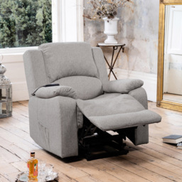 Artemis Home Marldon Light Grey Massage and Heat Electric Recliner Chair - Size: Single - Wilko - thumbnail 3