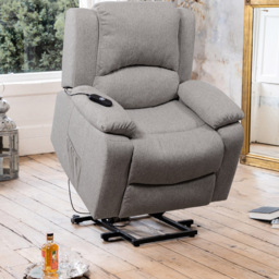 Artemis Home Marldon Light Grey Massage and Heat Electric Recliner Chair - Size: Single - Wilko - thumbnail 6