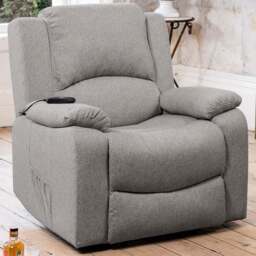 Artemis Home Marldon Light Grey Massage and Heat Electric Recliner Chair - Size: Single - Wilko