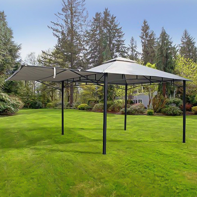 Royalcraft Algarve 3.3 x 3.3m Grey Gazebo with 2.1m Awning - Size: 3 x 3m - Wilko - image 1