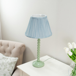 ValueLights Bobbins Blue Stripe Shade Sage Green LED Table Lamp - Size: 52 x 27 x 27cm - Wilko - thumbnail 6