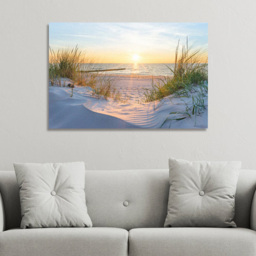 Benjamin Tate Design Print 36 Sunset at the Baltic Sea Beach Canvas 91 x 61cm - Blue - Wilko - thumbnail 4
