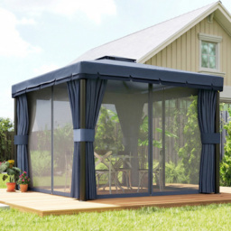 Outsunny 3 x 3m Dark Blue Patio Gazebo with Mosquito Netting - Wilko - thumbnail 5