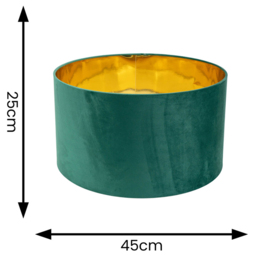 ValueLights Reni Green Velvet and Gold Inner Large Pendant Shade - Size: 25 x 45 x 45cm - Wilko - thumbnail 5