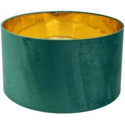 ValueLights Reni Green Velvet and Gold Inner Large Pendant Shade - Size: 25 x 45 x 45cm - Wilko - thumbnail 1
