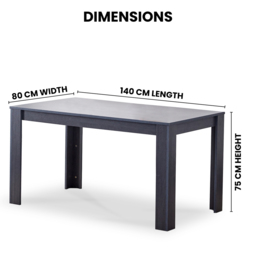 Kosy Koala 6 Seater Dark Grey Wooden Dining Table - Brown - Wilko - thumbnail 4