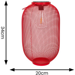 ValueLights Red Metal Mesh Basket Solar Powered Outdoor Garden Lantern Light - Size: 34 x 20 x 20cm - Green - Wilko - thumbnail 5