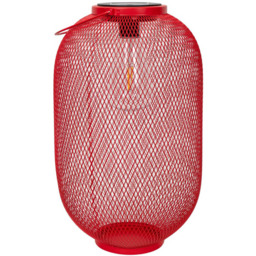 ValueLights Red Metal Mesh Basket Solar Powered Outdoor Garden Lantern Light - Size: 34 x 20 x 20cm - Green - Wilko