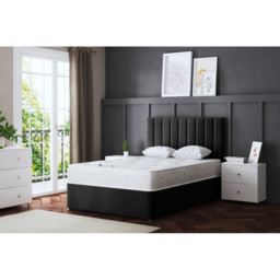 DS Living Amelia Small Single Black Upholstered Panel Divan Bed - Wilko - thumbnail 6