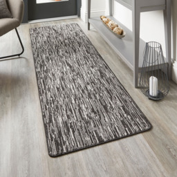 My Mat Charcoal Broken Stripe Stain Resistant Runner 67 x 200cm - Size: 67 x 200 x 2cm - grey - Wilko - thumbnail 3