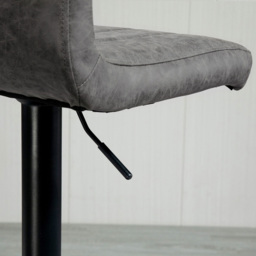 Portland Dark Grey PU Leather Height Adjustable Swivel Bar Stool Set of 2 - Wilko - thumbnail 4