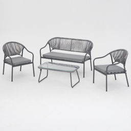 Home Detail Sona 4 Seater Grey Rope Style Lounge Set - Wilko - thumbnail 3