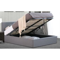 Brooklyn Double Grey Fabric Gas Lift Ottoman Bed - Wilko - thumbnail 4