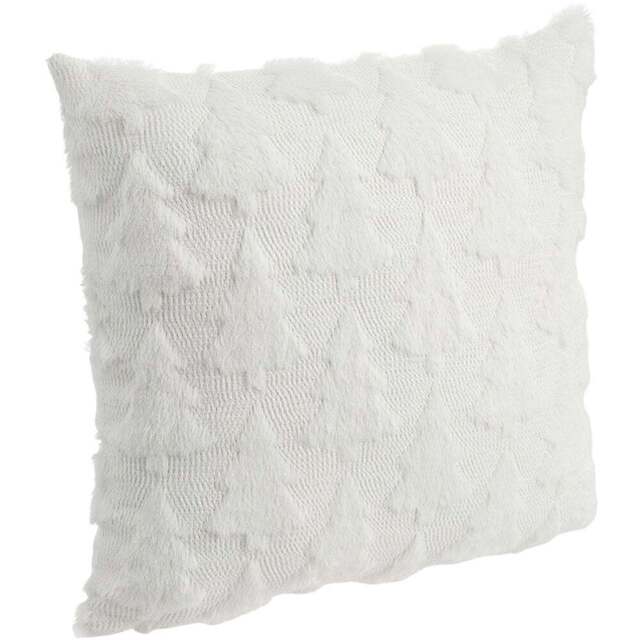 Living and Home White 3D Christmas Tree Soft Plush Cushion Cover 45 x 45cm - Size: 0.5 x 45 x 45cm - Wilko - image 1
