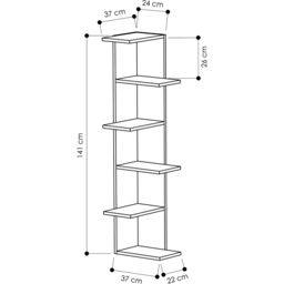 Decortie Saso White and Mocha Grey 5 Tier Medium Corner Display Unit - Multi - Wilko - thumbnail 5