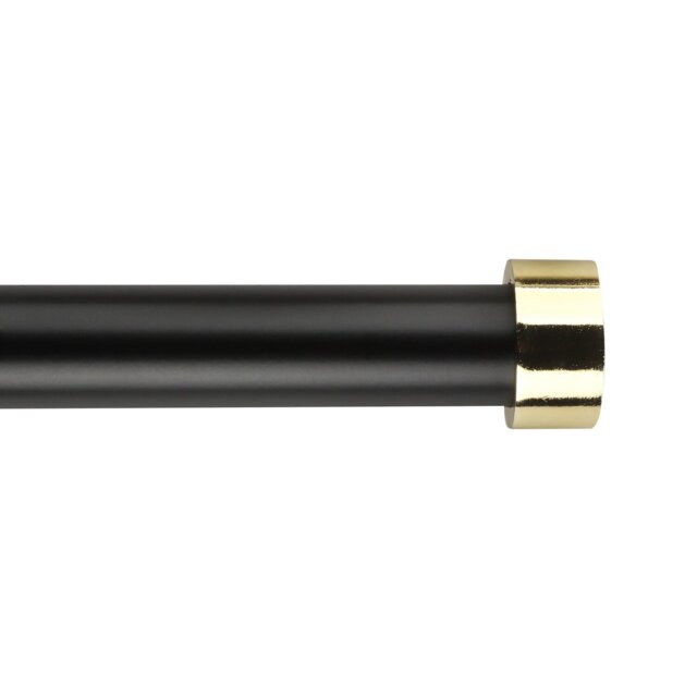 120 to 200cm Extendable Matte Black Curtain Pole - Wilko - image 1