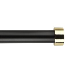 120 to 200cm Extendable Matte Black Curtain Pole - Wilko - thumbnail 1