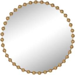 Gold Circular Beaded Mirror 80cm - The Port. Co Gallery - Wilko