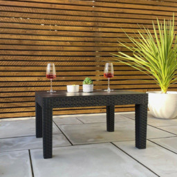 Garden Gear Black Rattan Effect Plastic Garden Side Table - Size: 38 x 52 x 72cm - Wilko - thumbnail 7