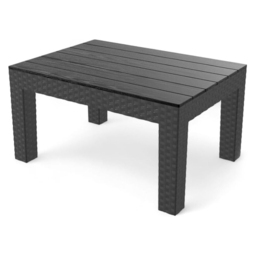 Garden Gear Black Rattan Effect Plastic Garden Side Table - Size: 38 x 52 x 72cm - Wilko - thumbnail 3