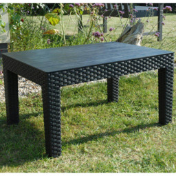 Garden Gear Black Rattan Effect Plastic Garden Side Table - Size: 38 x 52 x 72cm - Wilko - thumbnail 4