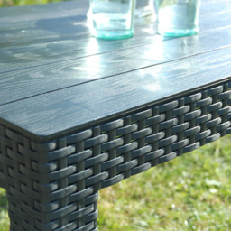 Garden Gear Black Rattan Effect Plastic Garden Side Table - Size: 38 x 52 x 72cm - Wilko - thumbnail 5