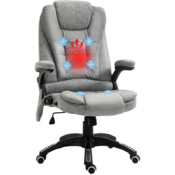 Portland Grey Microfibre Swivel Massage Recliner Office Chair - Size: 67 x 74 x 116cm - Wilko - thumbnail 3