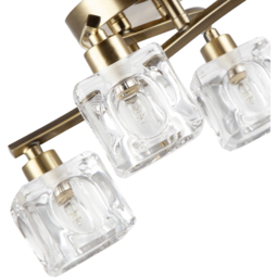 Happy Homewares 4 Bulb Antique Brass Ceiling Light - Size: 16 x 35 x 35cm - Gold - Wilko - thumbnail 6