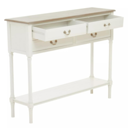 Premier Housewares Heritage 4 Drawer Console Table - Size: 113 x 32 x 90cm - Cream - Interiors by Premier - Wilko - thumbnail 6