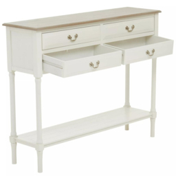 Premier Housewares Heritage 4 Drawer Console Table - Size: 113 x 32 x 90cm - Cream - Interiors by Premier - Wilko - thumbnail 5