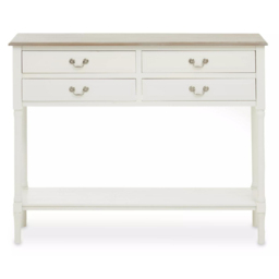 Premier Housewares Heritage 4 Drawer Console Table - Size: 113 x 32 x 90cm - Cream - Interiors by Premier - Wilko - thumbnail 4
