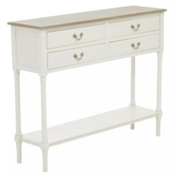 Premier Housewares Heritage 4 Drawer Console Table - Size: 113 x 32 x 90cm - Cream - Interiors by Premier - Wilko - thumbnail 3