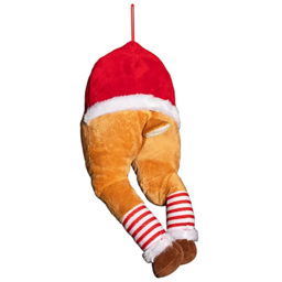 Samuel Alexander Animated Reindeer Legs Hanging Christmas Decoration 40cm - Size: 40 x 19 x 19cm - Multi - Wilko