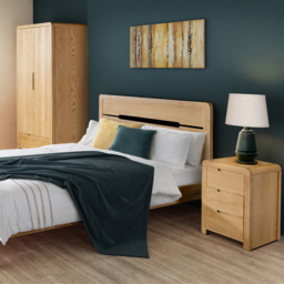 Julian Bowen Curve 3 Drawer White Oak Bedside Table - Wood - Wilko - thumbnail 6