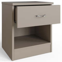 FWStyle Promo Single Drawer Putty Modern Bedside Table - Brown - Wilko - thumbnail 4